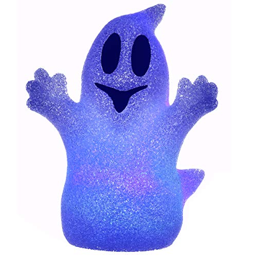 Halloween Ghost Decoration with Color-Changing LED Lights, 9 Inch