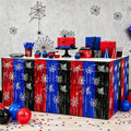Red Black Blue Foil Fringe Table Skirt - 28.5 x 432 Inch Party Decorations, 4 PCS