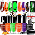 Halloween Nail Polish Set A2 Haunted Forest Palette with Glow & Crackle Effects