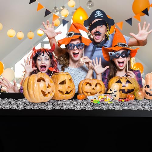 Halloween Spider Web Tablecloths Waterproof Party Decorations - Black, 6 Pack