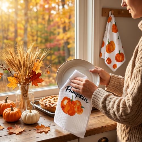 Fall Kitchen Towels Set - Autumn Home Decor Hand Dish Towels 15.8x23.6 in
