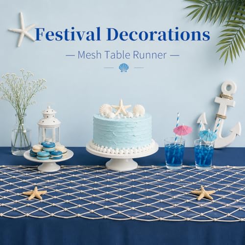 Fish Net Wall Decor for Party & Home - Coastal Themed Mermaid Mesh
