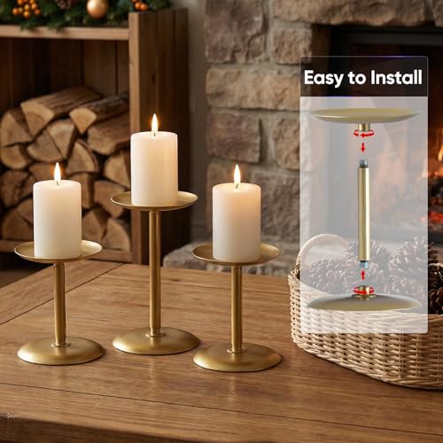 Homemory Fall Halloween Gold Metal Candle Holders Set of 5 - Table Decor Variation