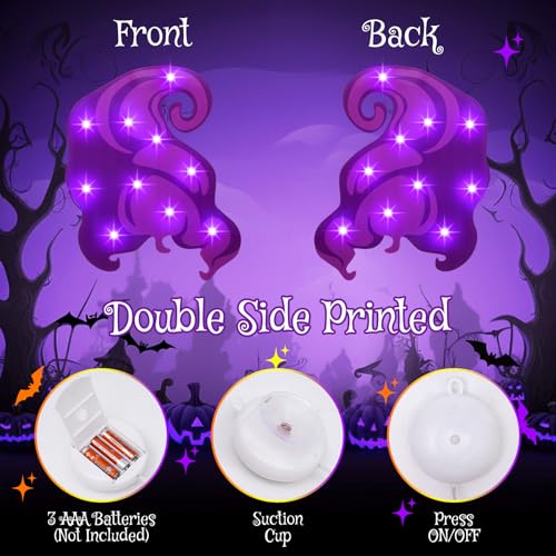 Hocus Pocus Halloween Window Lights - 3 Pack Indoor Decorations with Timer - Spooky & Magical Ambiance - Variation: Hocus Pocus