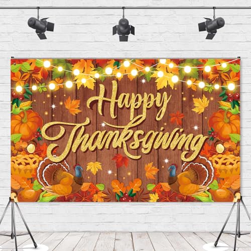 Thanksgiving Banner Backdrop - Large Fall Party Decorations 5.9x3.6Ft