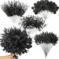 Black Artificial Eucalyptus Stems 100pcs Mixed Greenery for DIY Floral Arrangements