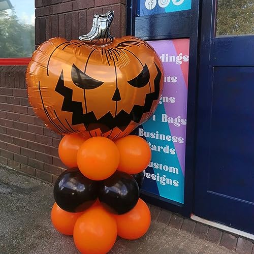 Halloween Pumpkin Balloons - 2pcs Giant Foil Decorations for Party - Variation of Pumpkin