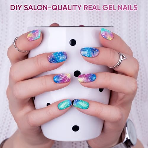 Semi Cured Gel Nail Strips Midsummer Night 175 - Long-Lasting Nail Art Stickers
