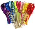 Rainbow Ribbon Wands with Bells 50 Pack Wedding Party Favors & Send Off
