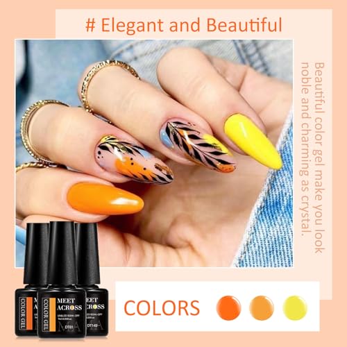 Orange Gel Nail Polish Set - 8 Fall Colors for Halloween Nails, Long-Lasting Soak Off Manicure, Home Gift
