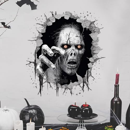 Halloween Ghost 3D Wall Decals - Spooky Removable Ghost Wall Stickers for Halloween Party Decorations