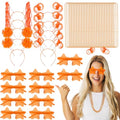 Orange Party Favor Set with Pom Poms Star Glasses Necklaces - Classic Variation