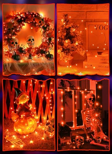 Orange Battery Operated Fairy Lights 5 Pack 7ft 20 LEDs for Halloween DIY Decor