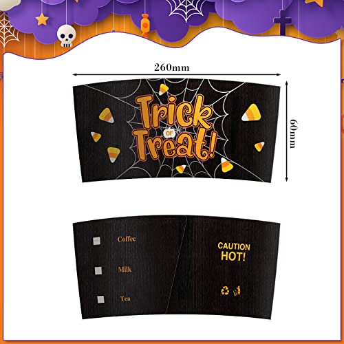 Halloween Coffee Cup Sleeves 36 Pcs for 12oz & 16oz Cups - Festive Drink Holders