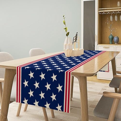 4th of July Table Runner US Flag Stars & Stripes 13x108 Inches - Independence Day Decor (Variation: Flag-5)