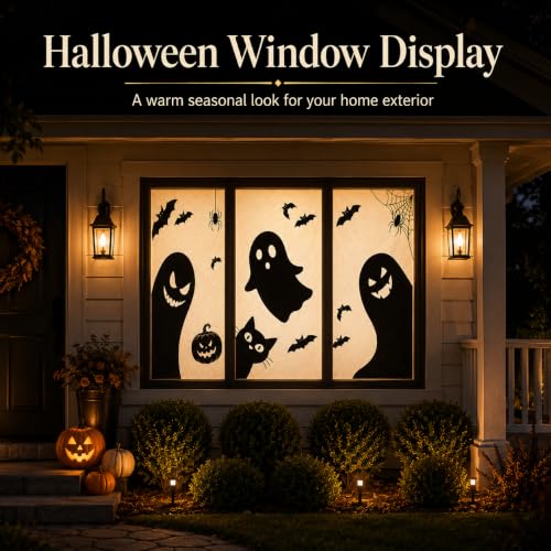 Halloween Window Decorations Set - Spooky Cute Ghosts for Indoor Outdoor Display