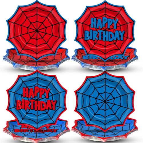 48-Pack Spider Web Paper Plates - 9 Inch Disposable Party Tableware for Kids & Adults