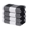 White & Black Check Cotton Waffle Weave Kitchen Towels 13x28 Inches - 4 Pack