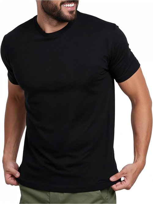 INTO THE AM Men's T-Shirts - Soft Cotton Blend Crew Neck Tee | Athletic Fit Casual Wear S-4XL
