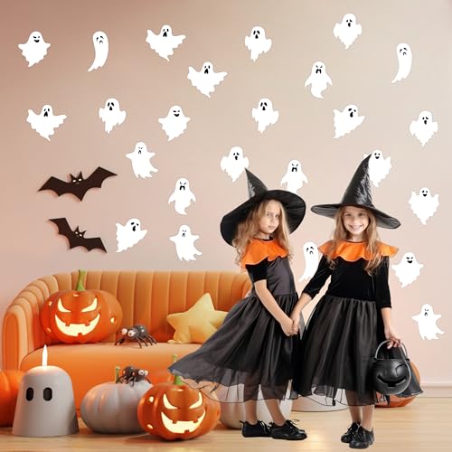 Halloween Ghost Paper Cutouts - 45 PCS Ghost Decorations for Bulletin Boards & Classroom