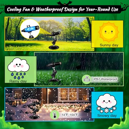 Green Laser Line Projector for Halloween Swamp Party Decoration - IP67 Waterproof