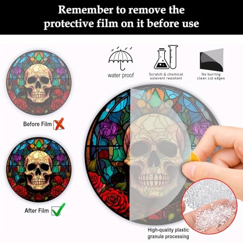 Gothic Skull Window Hanging - Stained Acrylic Wall Art for Decor & Parties