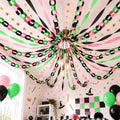 Pink Green Black Paper Chain Garland Set for Halloween Party Decorations - 600 Sheets