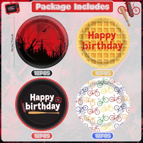 48-Pack Rustic Spooky Forest Party Paper Plates 7 Inch Halloween Decor