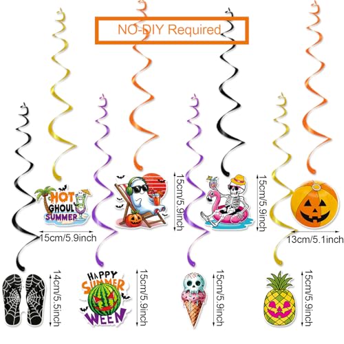 Summer Halloween Banner Set with Hanging Swirls and Paper Decorations