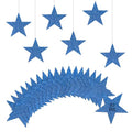 Blue Star Cardboard Cutouts - 80 Glitter Stars for 4th of July & Party Decor - 6in - Blue