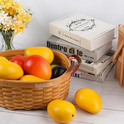 Artificial Mango Fake Fruit for Kitchen & Party Decor - 6pcs Yellow