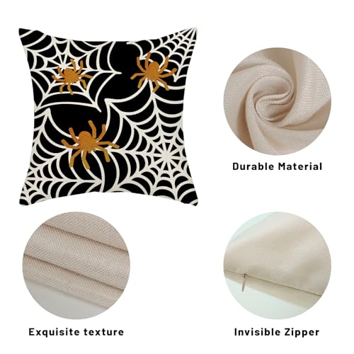 Halloween 06 20x20 Inch Pillow Covers Set of 2 Spider Web Decor Fall Autumn