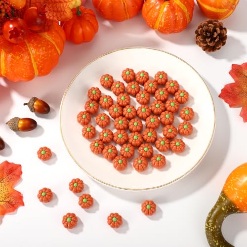 Miniature Fall Pumpkins Set - 50 Small Resin Decorations for Autumn & Thanksgiving