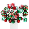 Christmas Sequin Ball Picks Set - Red Green White 40 Pcs Holiday Decor