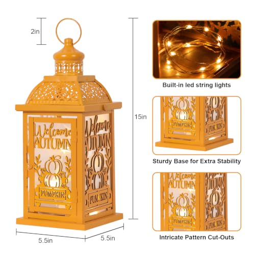 Needomo Autumn Pumpkin Lantern Candle Holder for Home & Garden Decor