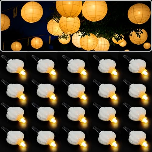 Battery Operated Paper Lantern Lights 20pcs Warm White Hanging Decor