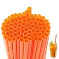 Halloween Plastic Pumpkin-Shaped Drinking Straws - Orange, 150 Pcs - Potchen