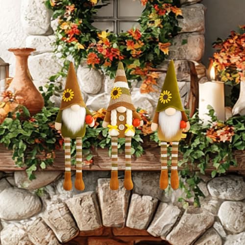 Fall Pumpkin Gnome Decor Set - Plush Autumn Table Ornaments for Thanksgiving & Home