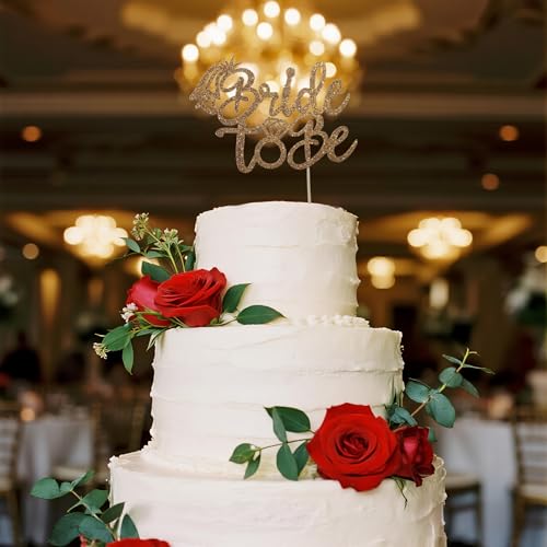 Orange Glitter Bride To Be Cake Topper - Bridal Shower & Bachelorette Decor