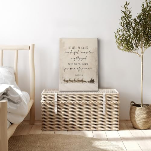 Christmas Bible Verse Wall Art Decor Framed Canvas 11x14 - Horrible Variation