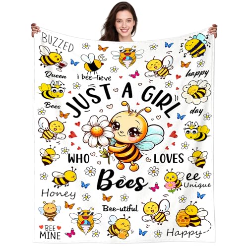 Bee Plush Throw Blanket for Adults Kids Teen Girls Boys 80x60 Variation of THIS listing