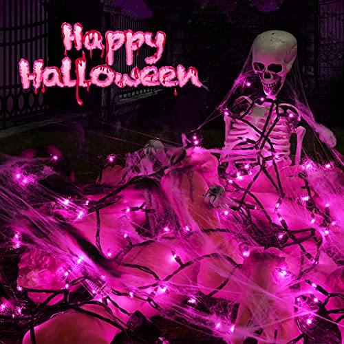 Purple Halloween String Lights 75ft 300 Mini Bulbs Incandescent Indoor Outdoor Decoration - Variation of Purple / 75ft