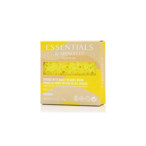 Spongelle Coconut Essentials Body Buffer | Bath & Shower Loofah for Women | Cleanse, Exfoliate, and Nourish in one Easy Step | Cruelty-Free, Vegan, Dermatologist-Tested, Made in USA