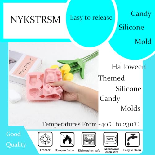 Halloween Themed Silicone Candy Molds - 9 Cavity Pumpkin Bat Spider Style B