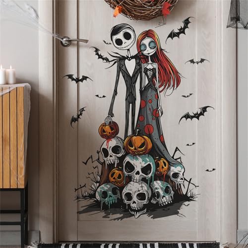 Halloween Ghost Bride Skeleton Wall Decals - Peel & Stick Spooky Wall Art for Parties