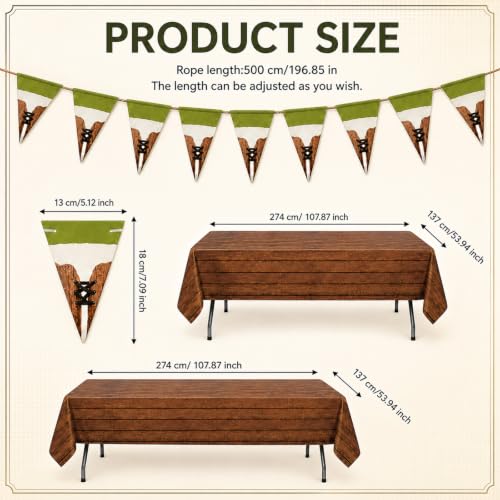 Halloween Decorations Set with Banner and Rustic Tablecloth - Country Style Party Supplies
