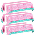 Pink and Green Spider Tablecloth Set - 3 Pack for Birthday & Halloween Parties
