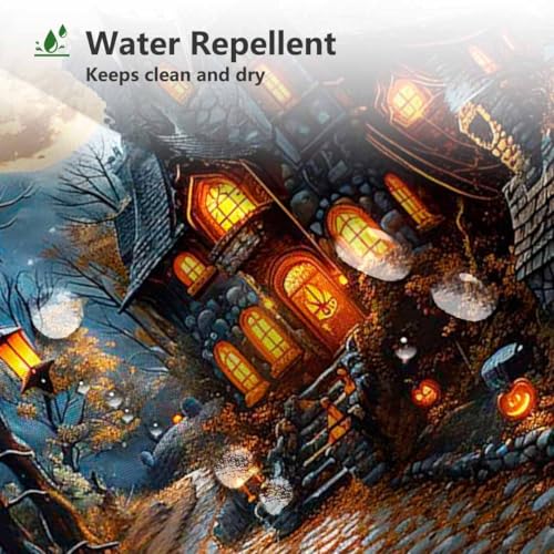 Halloween Evil Pumpkin Shower Curtain Black - Moon Night Bathroom Decor