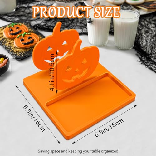 Orange Pumpkin Napkin Holder with Salt & Pepper Storage Thanksgiving Decor