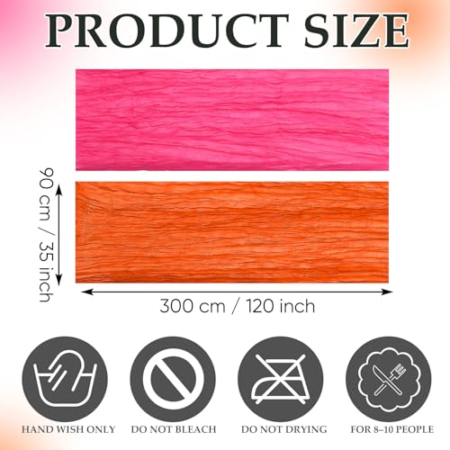 Hot Pink and Orange Cheesecloth Table Runners - 118 Inch, Set of 6, Bright Colors